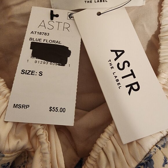 ASTR the Label Floral Milkmaid Top NWT Blue Small Broken Zipper - Picture 6 of 10